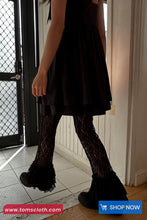 Retro Lace Ruffles Long Grunge Pants
