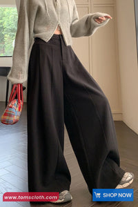 Loose Elegant Wide Leg Woolen Pants