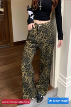 Long Retro Leopard Pattern Straight Pants