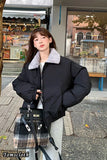 Loose Thick Plush Collar Puffer Coat Jacket