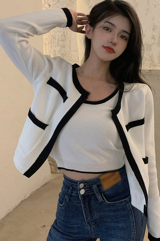 Long Sleeve Two Pieces Cardigan Set