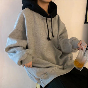 Two Colors Combination Casual Hoodie