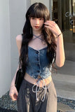 Denim Tie Crop Top – Modern Chic Everyday Statement Top