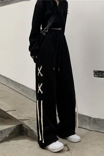 Loose Bandage Side Casual Sweatpants