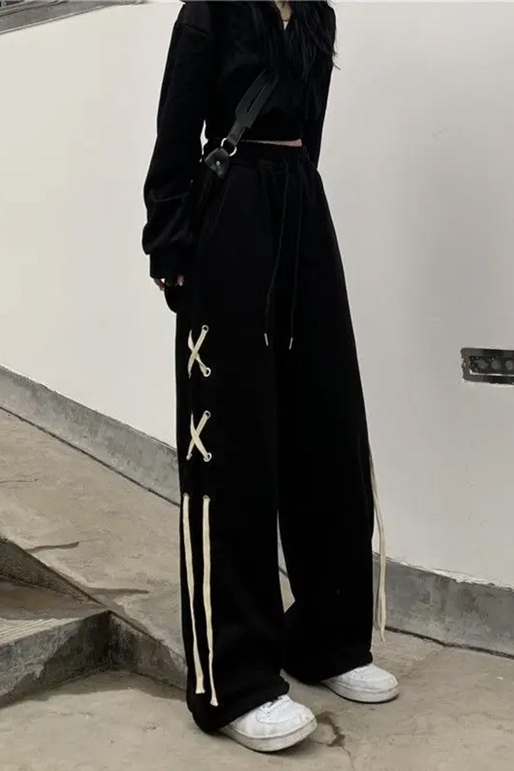Loose Bandage Side Casual Sweatpants