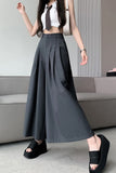 High Waist Loose Irregular Ankle Wide Leg Pants