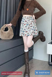 High Waist Butterfly Pattern Mini Skirts