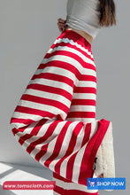 Loose Knitted Winter Striped Pants