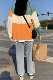 Long Sleeve O-Neck Big Striped Casual Sweater