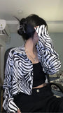 Long Sleeve Leopard Pattern Cropped Thin Cardigan