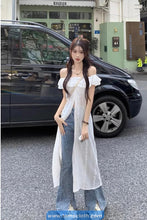 Casual Slash Neck Lace Patchwork Midi Dress