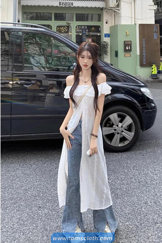 Casual Slash Neck Lace Patchwork Midi Dress