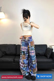 Loose Hip Hop Retro Plaid Casual Pants