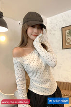 Long Sleeve Sexy Skew Collar Lace Patchwork Shirt