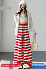 Loose Knitted Winter Striped Pants