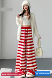 Loose Knitted Winter Striped Pants