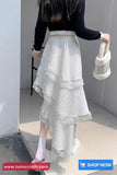 High Waist Sweet Lace Material Irregular Skirts
