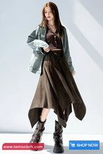 Loose Vintage Suede Irregular Skirts