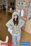 Long Sleeve Cute Rabbit Ears Hooded Knitted Cardigan Sweater