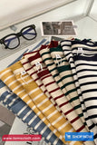 Short Sleeve Retro Casual Striped Shirts