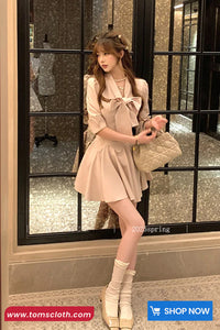 Cute Bow Bandage Elegant Bodycon Dress