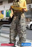 Loose Brown Camouflage Cargo Pockets Pants