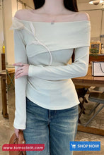 Long Sleeve 3D Flower Slash Neck Casual Shirts