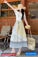 Elastic Waist Drawstring Tie Elegant Summer Midi Skirts