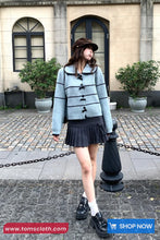 Long Sleeve Striped Cute Bow Knitted Sailor Collar Sweater