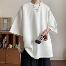Loose Short Sleeve O-Neck Suede Men Shirt