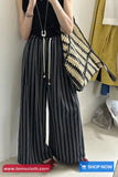 High Waist Elastic Striped Summer Loose Pants