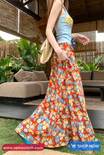 Loose A-Line Floral Pattern Summer Boho Long Skirts