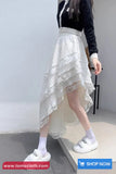 High Waist Sweet Lace Material Irregular Skirts