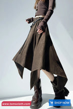 Loose Vintage Suede Irregular Skirts