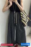 High Waist Elastic Striped Summer Loose Pants