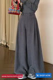 Loose Elegant Wide Leg Woolen Pants