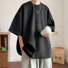 Loose Short Sleeve O-Neck Suede Men Shirt