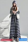 Loose Knitted Winter Striped Pants