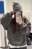 Loose Striped Style O-Neck Women Sweater