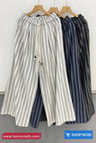 High Waist Elastic Striped Summer Loose Pants