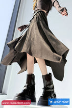 Loose Vintage Suede Irregular Skirts