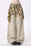 Loose Plaid Spliced Hip Hop Dancing Long Pants