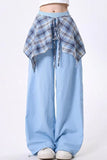 Loose Plaid Spliced Hip Hop Dancing Long Pants