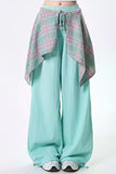 Loose Plaid Spliced Hip Hop Dancing Long Pants