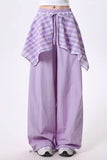 Loose Plaid Spliced Hip Hop Dancing Long Pants