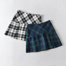 High Waist Plaid Pleated Mini Skirt