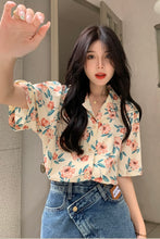 Retro Sweet Floral Chiffon Blouse Shirt