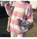 Moon Embroidery Oversized Sweater 