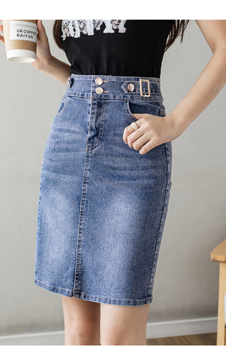 High Waist Slim Office Jeans Skirts