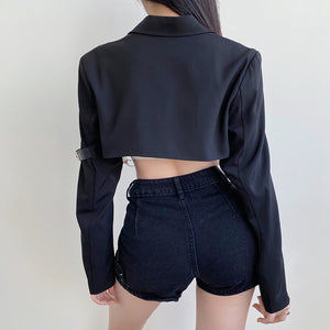 Chain Black Outer Cropped Jacket